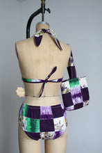Load image into Gallery viewer, NOS vintage 1960s patchwork quilted bikini with purse {xs}