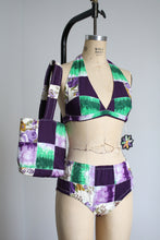 Load image into Gallery viewer, NOS vintage 1960s patchwork quilted bikini with purse {xs}