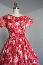 Load image into Gallery viewer, vintage 1950s pink floral dress {xs}