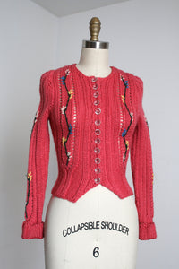 vintage 1940s embroidered cardigan {xxs}
