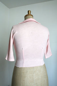 vintage 1950s pink knit shirt {L-XL}