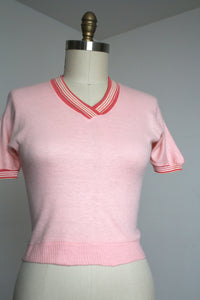 vintage 1950s pink knit top {m+}