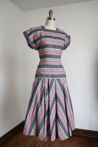 vintage 1950s striped two piece set {s}