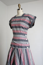 Load image into Gallery viewer, vintage 1940s striped two piece set {s}