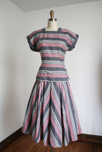 Load image into Gallery viewer, vintage 1950s striped two piece set {s}