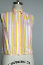 Load image into Gallery viewer, vintage 1950s pink striped top {m}