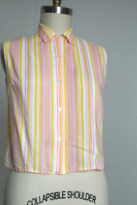 vintage 1950s pink striped top {m}