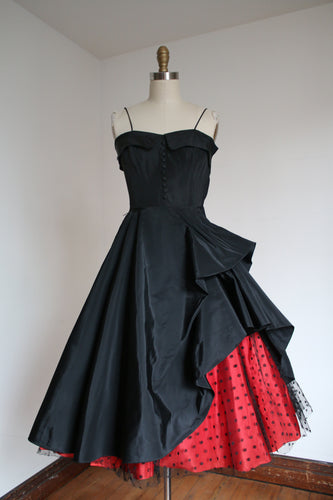 vintage 1950s polka dot party dress {xs}