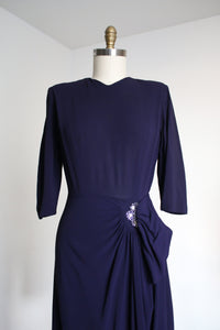 vintage 1940s purple rayon dress {s}