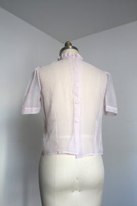 vintage 1950s purple sheer blouse {m/l}