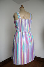 Load image into Gallery viewer, vintage 1970s rainbow stripe dress {m-xl}