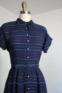 vintage 1940s 50s rainbow dress {xs}