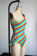 Load image into Gallery viewer, vintage 1970s rainbow swimsuit {xs}