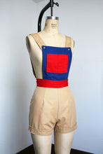 Load image into Gallery viewer, vintage 1960s overall romper {xs}