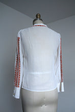 Load image into Gallery viewer, vintage 1950s embroidered blouse {xs}
