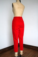 Load image into Gallery viewer, vintage 1950s red velvet pants {s}