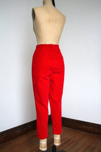 vintage 1950s red velvet pants {s}