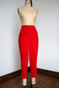 vintage 1950s red velvet pants {s}