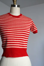 Load image into Gallery viewer, vintage 1940s striped sweater top {xs-s}