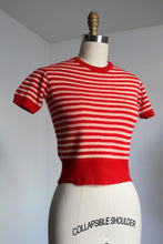 Load image into Gallery viewer, vintage 1940s striped sweater top {xs-s}