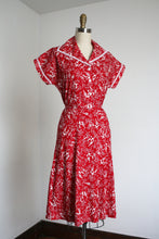 Load image into Gallery viewer, vintage 1940s 50s novelty rooster dress {xs}