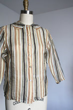 Load image into Gallery viewer, vintage 1950s sheer striped top {s}