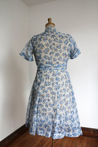 vintage 1950s sheer floral dress {XL}
