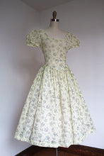 Load image into Gallery viewer, vintage 1950s sheer leaf print dress {s}