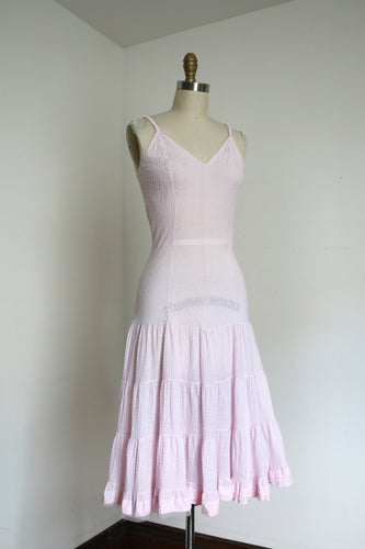 vintage 1940s pink sheer dress {xs-s}