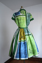 Load image into Gallery viewer, vintage 1950s silk novelty dress {s/m}