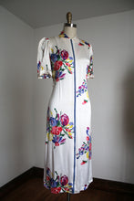Load image into Gallery viewer, vintage 1930s floral front zip dress {xs}