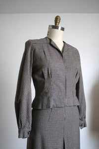 vintage 1940s houndstooth skirt suit {m}