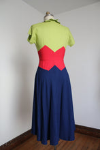 Load image into Gallery viewer, vintage 1940s tri-tone dress {xs}