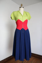 Load image into Gallery viewer, vintage 1940s tri-tone dress {xs}