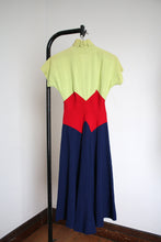 Load image into Gallery viewer, vintage 1940s tri-tone dress {xs}