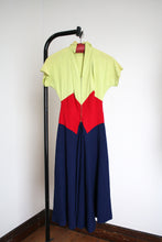 Load image into Gallery viewer, vintage 1940s tri-tone dress {xs}