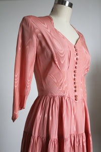 vintage 1940s pink Moire gown {xs}