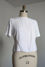 Load image into Gallery viewer, vintage 1940s white eyelet blouse {L}