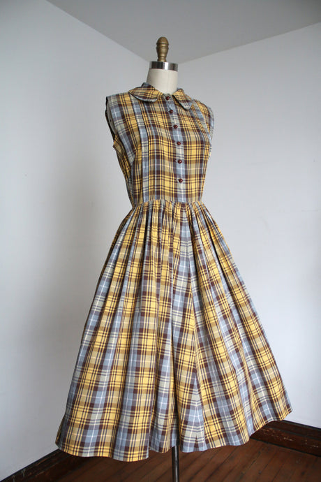 vintage 1950s plaid dress {xs}