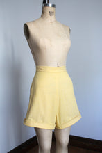 Load image into Gallery viewer, vintage 1940s yellow shorts {s}