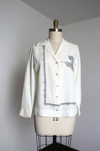 vintage 1960s novelty ZEBRA blouse {L}