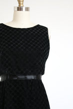 Load image into Gallery viewer, vintage 1960s black velvet dress {xs}