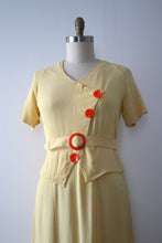 Load image into Gallery viewer, vintage 1930s NRA yellow dress