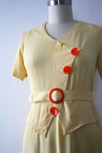 Load image into Gallery viewer, vintage 1930s NRA yellow dress