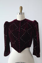 Load image into Gallery viewer, vintage 1930s velvet rhinestone jacket