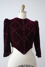 Load image into Gallery viewer, vintage 1930s velvet rhinestone jacket