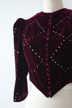 Load image into Gallery viewer, vintage 1930s velvet rhinestone jacket