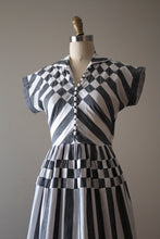 Load image into Gallery viewer, vintage 1950s Vicky Vaughn black and white dress