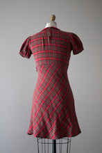 Load image into Gallery viewer, vintage 1940s red plaid dress