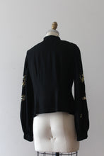 Load image into Gallery viewer, vintage 1930s black embroidered blouse